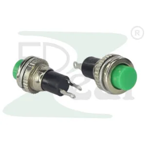 Push Button Switch DS 314 Green Metal Mid 11mm