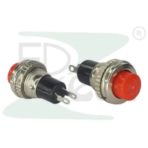 Push Button Switch DS 314 Red Metal Mid 11mm