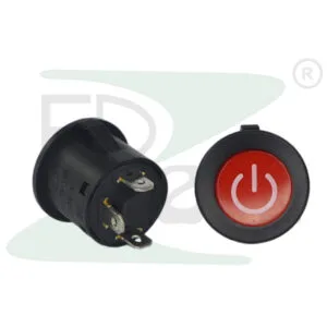 Push Button Switch DS 422 Round Red Lamp 24mm