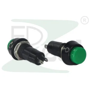Push Button Switch PB11C02 with Lock 2 Pin Green