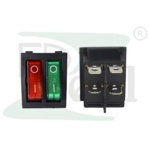 Rocker Double Cooler Switch Red Green Without Light 4 Pin On Off