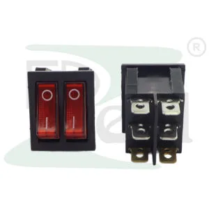Rocker Double Cooler Switch Red Light 6 Pin On Off Copper