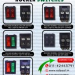 Internal components of a rocker switch including actuator, spring, and electrical contacts