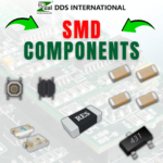 Various SMD electronic components on a PCB