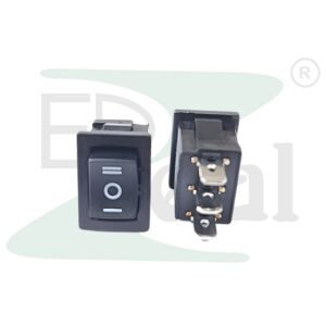 KCD-1 Rocker Centre Switch OFF SPST 2-Pin Copper Pins 6A 250V Black