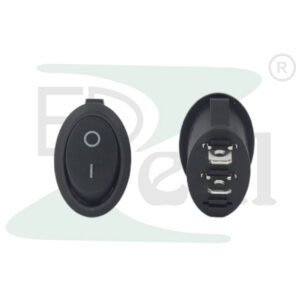 KCD1-105 Rocker Oval Switch Black Black 2 Pin On Off SPST 6A 250V