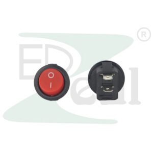KCD1-105 Round Mini Rocker Switch Black Red 2 Pin ON OFF 6A 250V