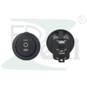 KCD1-105 black round rocker switch 3 pin On-Off-On copper terminal 20mmv