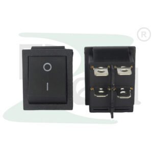 Rocker Switch 608 4 Pin Black KCD4 On Off Front View