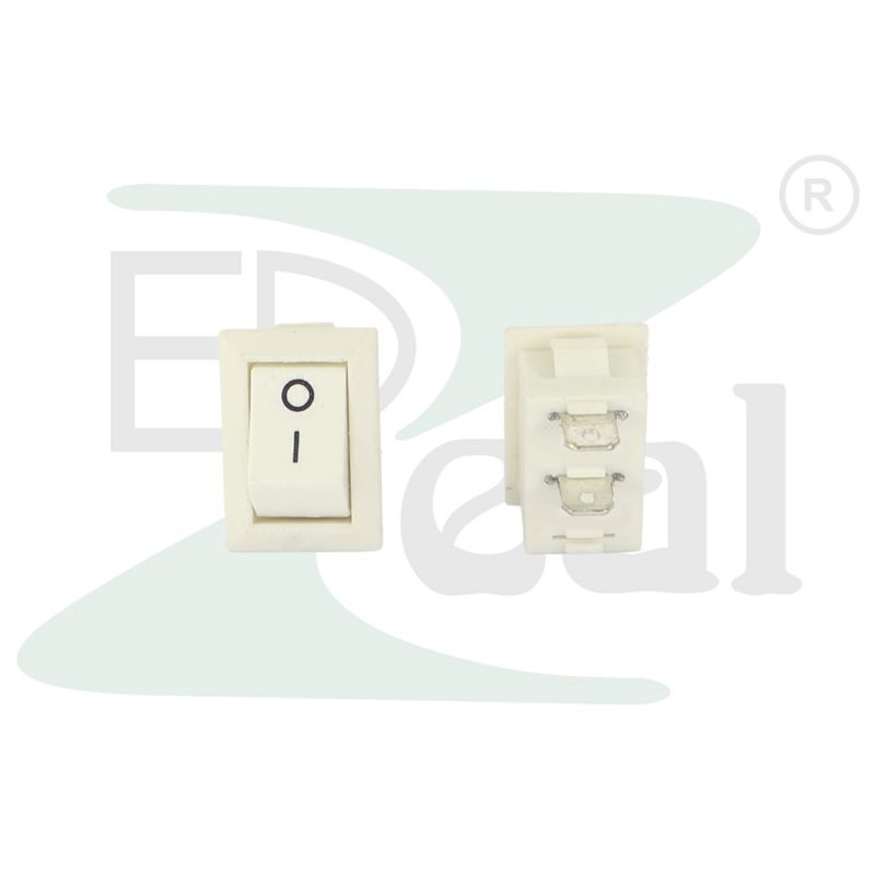 KCD11 Mini Rocker Switch 2 Pin White SPST ON OFF 250V 3A Iron Body