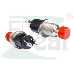 PBS110/R Red Metal Push to OFF Switch 8MM — Front View