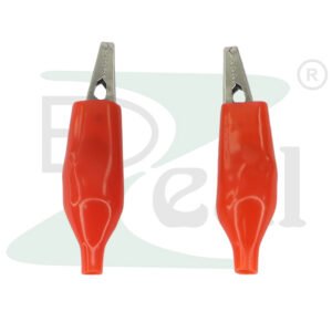 Crocodile Chimti Big Red 44mm alligator clip front view with serrated jaw