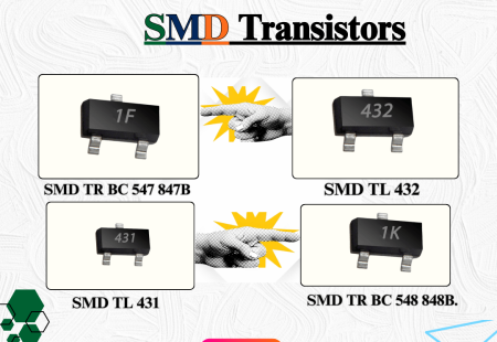SMD Transistors BC547, BC548, TL431 and TL432 available from EDZeal DDS International.